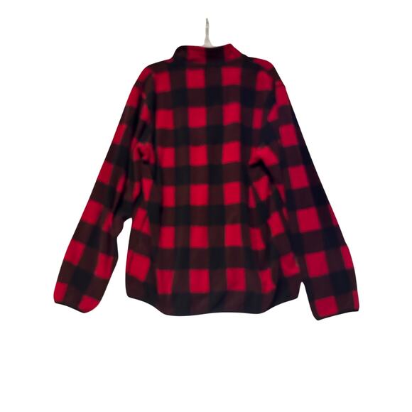 Hawke & Co Sport men's red/black plaid fleece 1/4 zip up jacket large Outdoors - Picture 6 of 7
